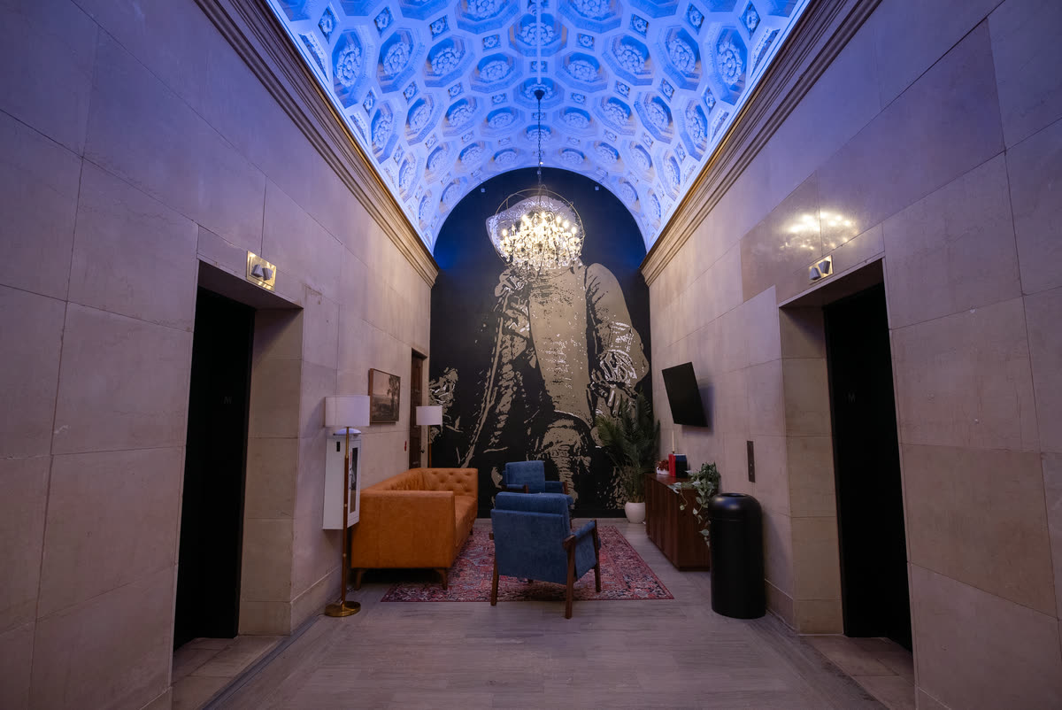 Elevator lobby at Philadelphia Golf Club