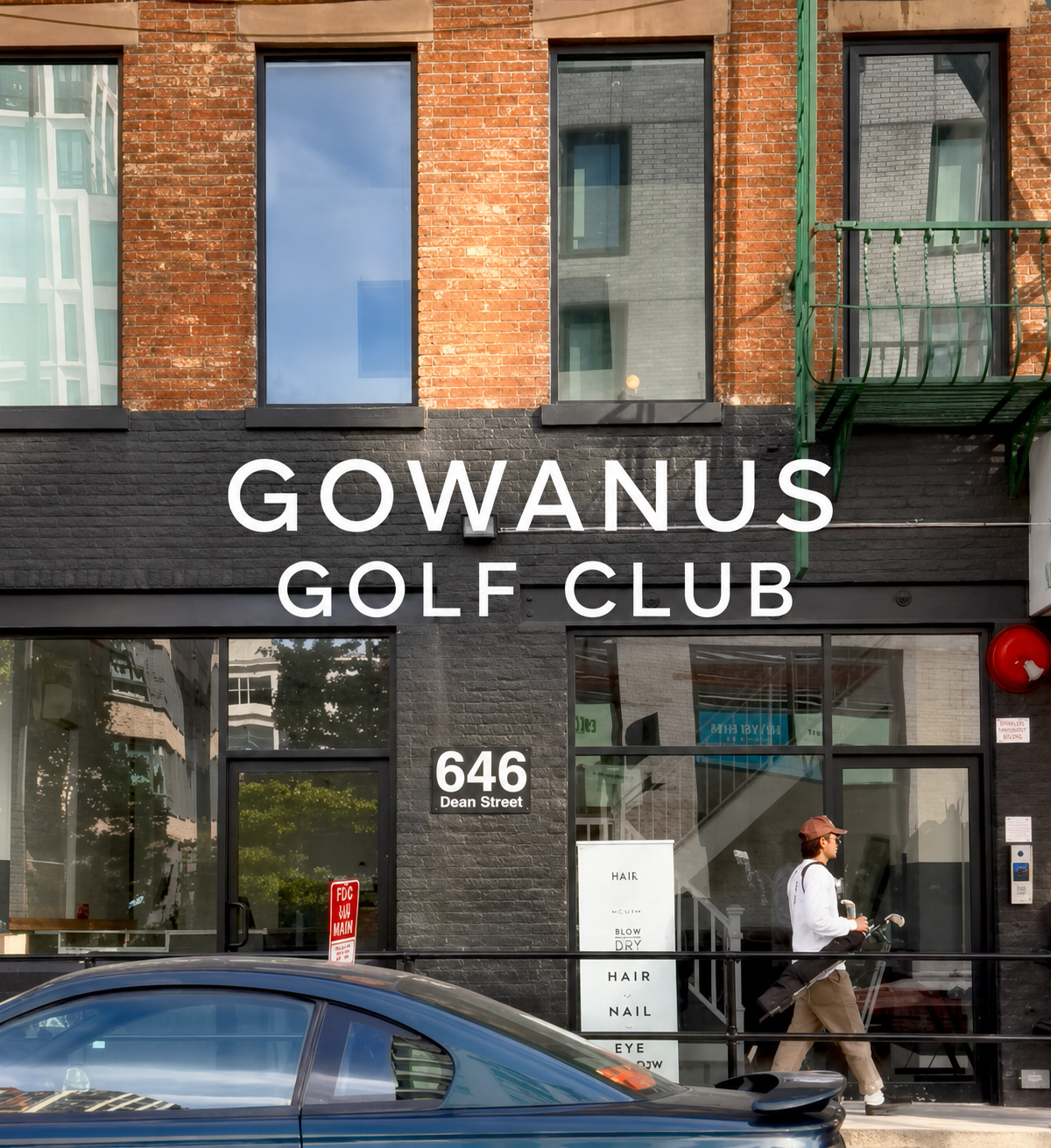 Gowanus Golf Club Dean Street entrance at 646 Dean Street, Brooklyn