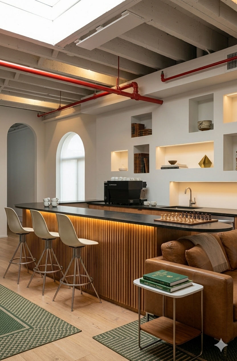 Bar and lounge area at the golf club