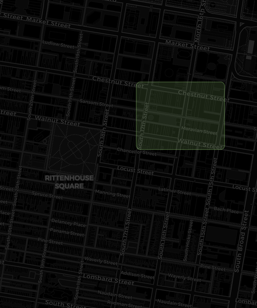 Map showing Philadelphia Golf Club location in Rittenhouse, Center City