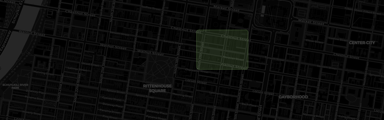 Map showing Philadelphia Golf Club location in Rittenhouse, Center City